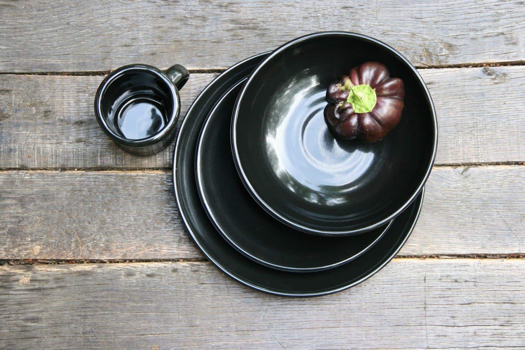 onyx black craftline dinnerware emerson creek pottery Emerson Creek