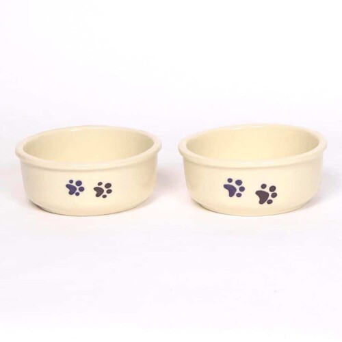 Walking Paws Small Pink Pet Dish Set Emerson Creek Pottery