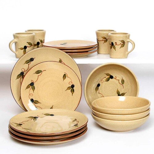 Tuscan Olive Craftline Dinner Plate Set for Four Emerson Creek Pottery