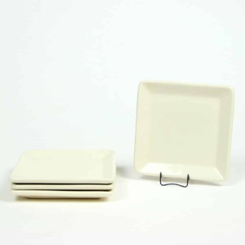 Tuscan Olive Square Appetizer Plate Set of Four Emerson Creek Pottery