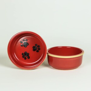 Small Brookline Pet Bowl Sets: Cherry