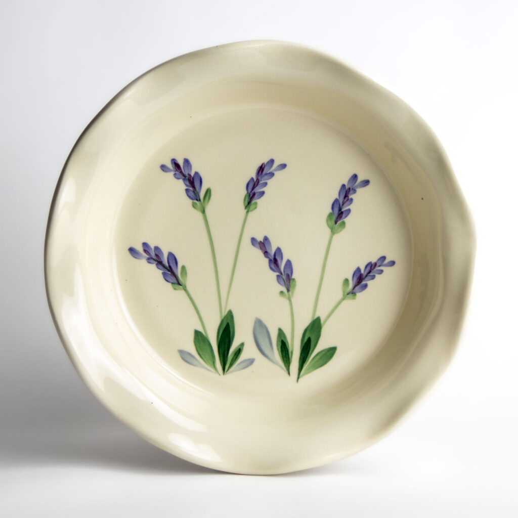 2026 Handmade Pottery Spring Gift Guide 7 Lavender Frilly Pie Plate