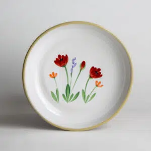 Brookline Shallow Bowls: Red Poppy