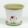 Red Poppy Flower Pot Back