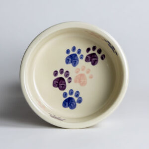 Small Classic Pet Bowls: Pink Walking Paws