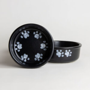 Small Classic Pet Bowl Sets: Snowy Round Prints