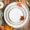 Ivory Brookline Dinnerware Fall with Pumpkins and Leaves