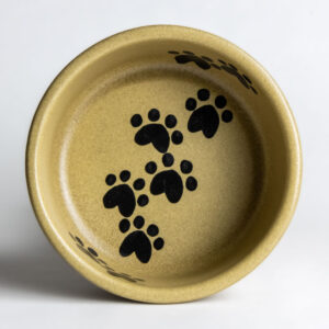 Large Classic Pet Bowls: Go Green Earthware Walking Paws