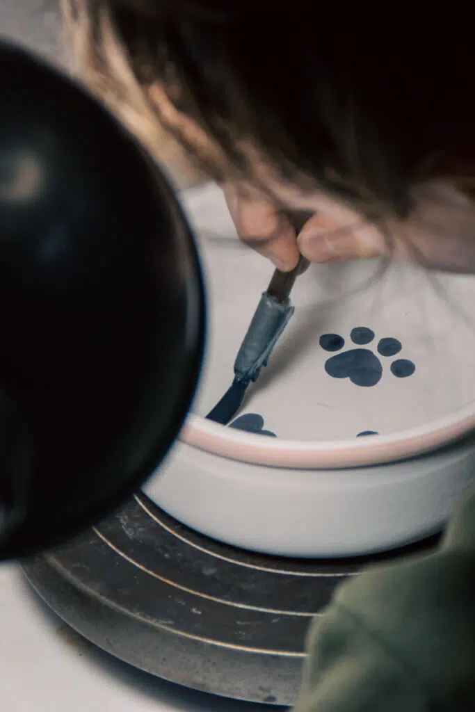 Artisan Painting Dog Bowl