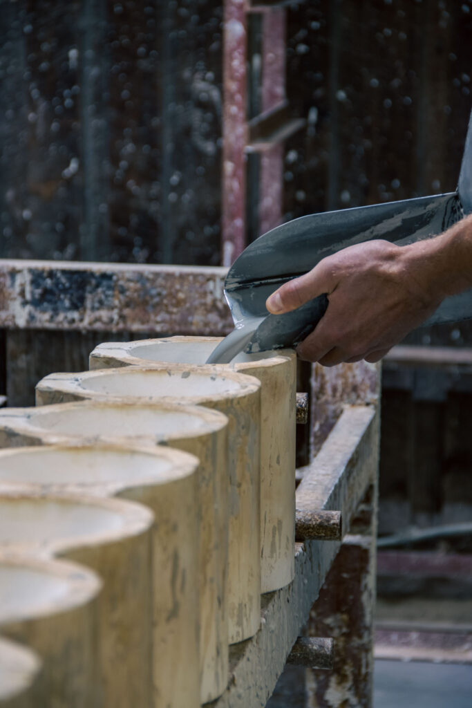 Slip Casting Row of Mugs