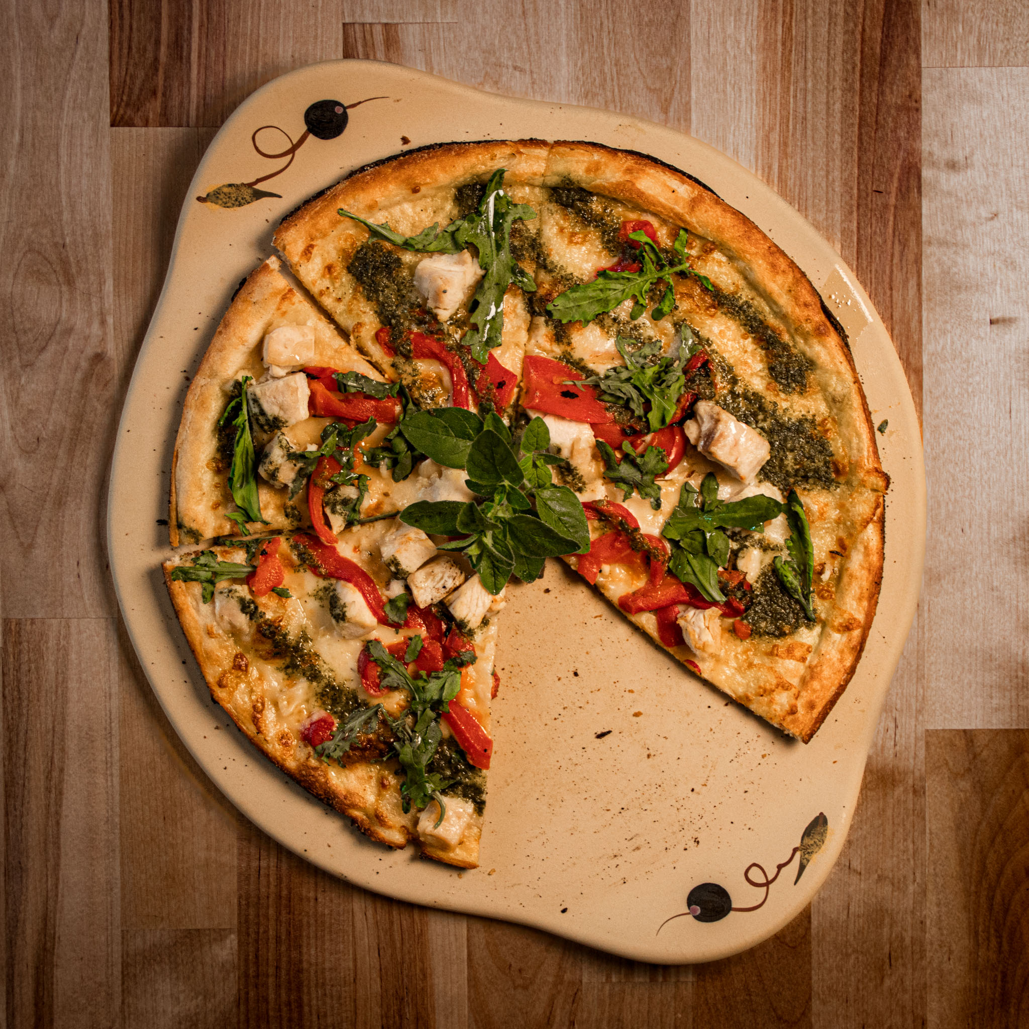 Pizza Stone with Pizza