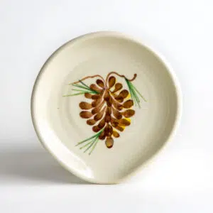 Stoneware Spoon Rest: Pinecone