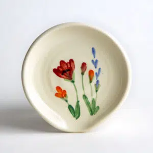 Stoneware Spoon Rest: Red Poppy