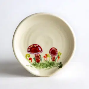 Stoneware Spoon Rest: Woodland Mushroom